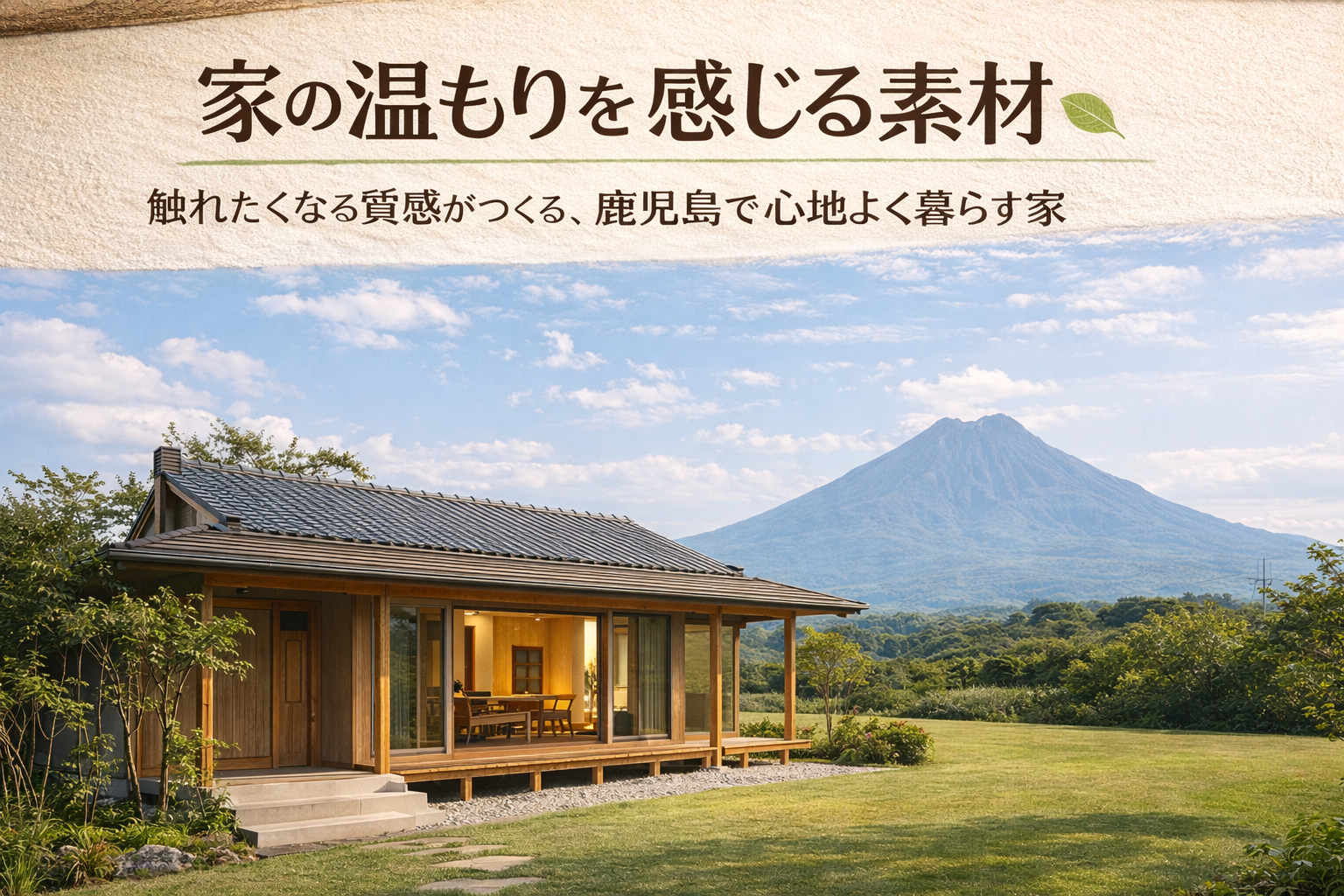 「家の温もりを感じる素材」──触れたくなる質感がつくる、鹿児島で心地よく暮らす家